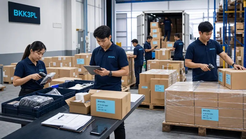 Bangkok warehouse team receiving goods